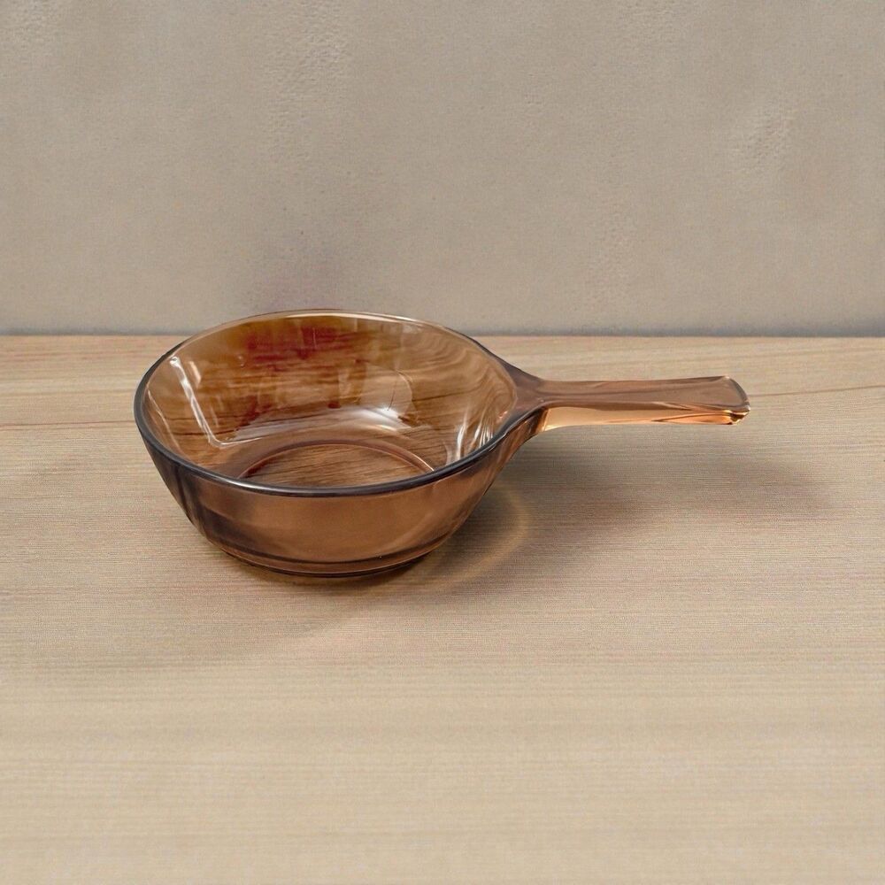 Vintage Corning Ware Visions Amber Pyrex 0.5 quart Open saucepan, USA